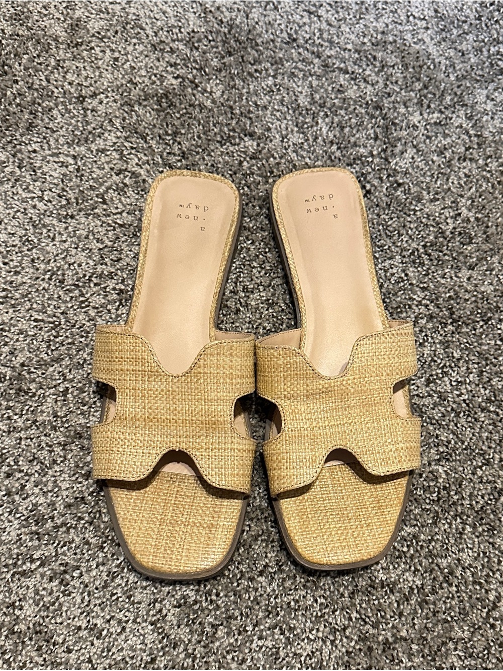a new day Tan Woven Slide Sandals